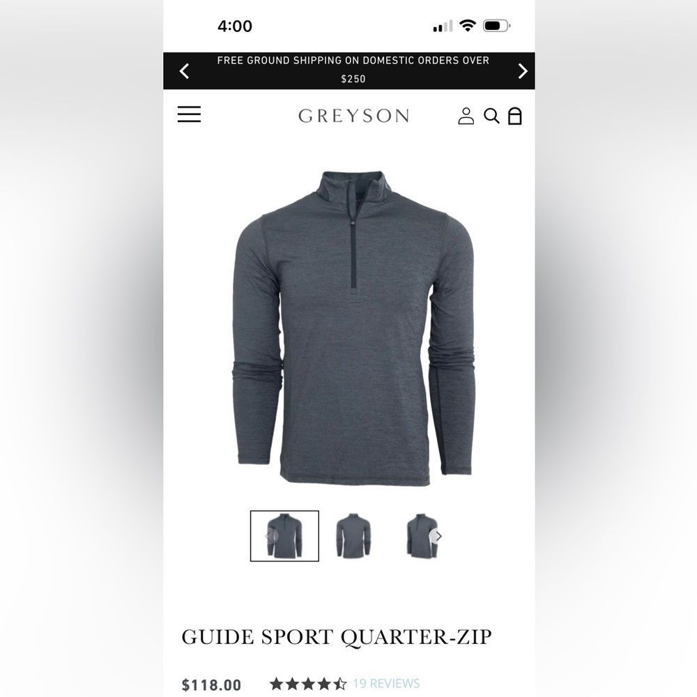 COPY - Greyson Quarter zip gray